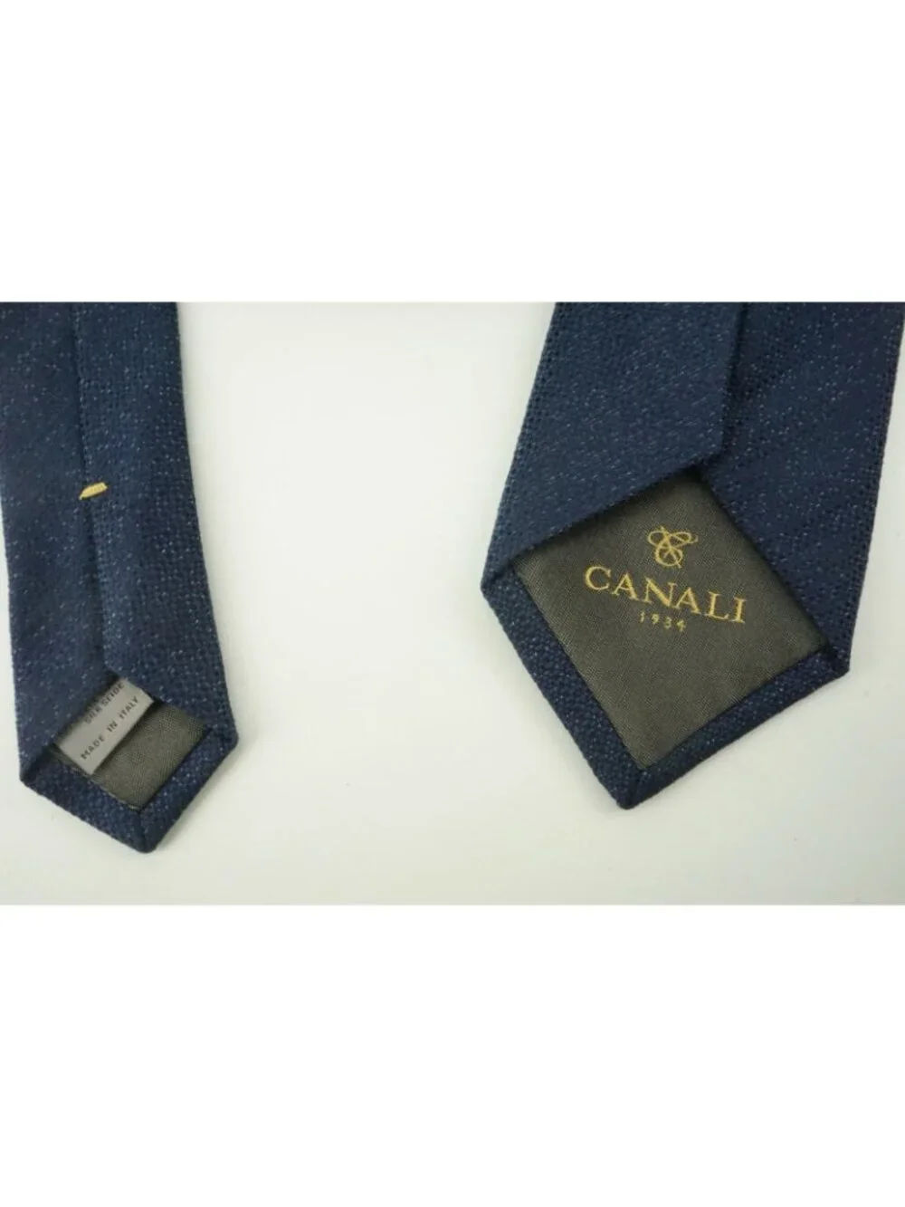 Canali Solid Woven Indigo Berry Blue Silk Tie Brand New With Tags
